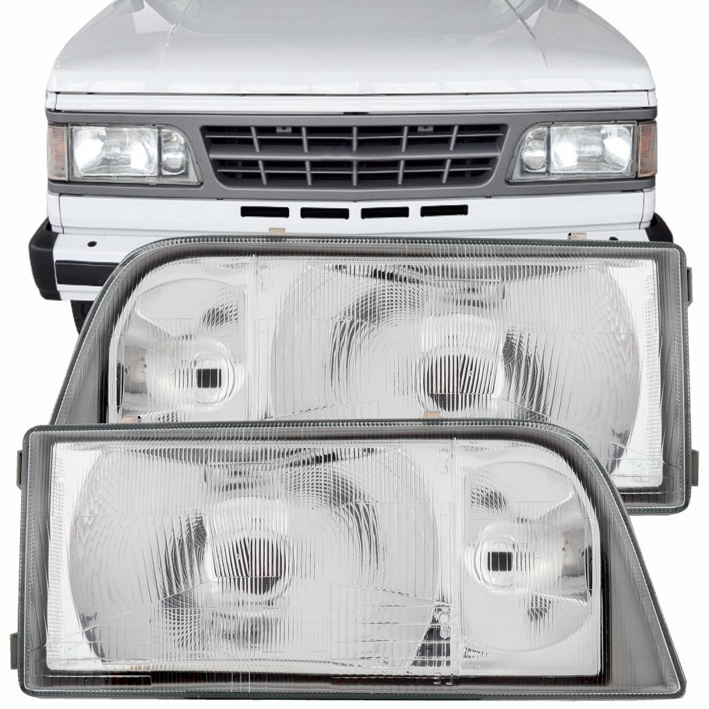 Par de Farol GM D20 A20 C20 1993 1994 1995 1996 1997 1998 Lente de Vidro