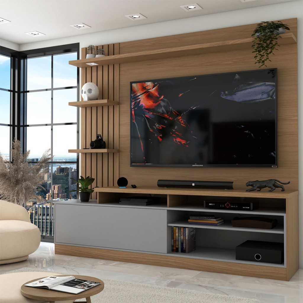 Estante para TV Até 65 Polegadas Escandinávia 1 Porta com Led em Oferta na Shopee