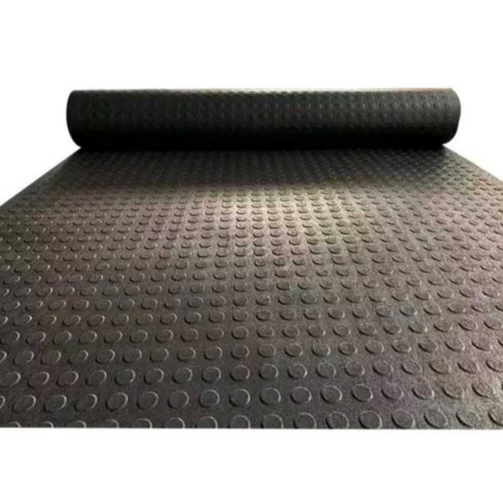 1m Piso Tapete Moeda/pastilhado Resistente Preto 1x1mt 3mm