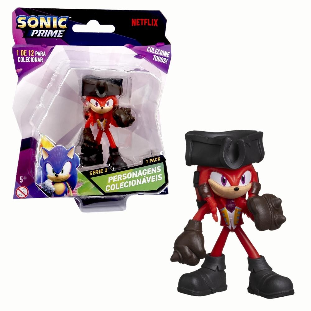 Boneco Colecionável 6,5cm Sonic Prime - Knuckles Pirata - Hobbies & Collections
