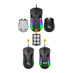 Mouse Gamer Neologic Custom 12.000 RGB DPI USB 1,8m Cabo Ajuste de Peso Chip Instant 825F CTM-12DPI