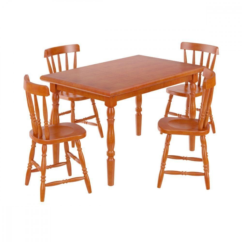 Mesa De Jantar Com 4 Cadeiras Piratini Mel Viero Mel em Oferta na Shopee