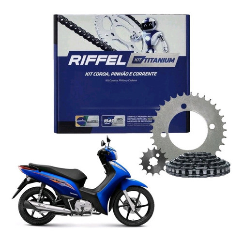 Kit Relação Transmissão Tração  Honda Biz 100 Até 2005 Todas Riffel Aço1045 Promoção em Oferta na Shopee