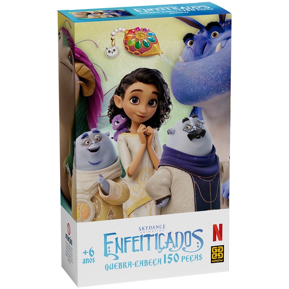QUEBRA CABEÇA ENFEITIÇADOS 150 PEÇAS GROW PUZZLE NETFLIX DESENHO INFANTIL JOGO PRINCESA MAGIA MENINA em Oferta na Shopee