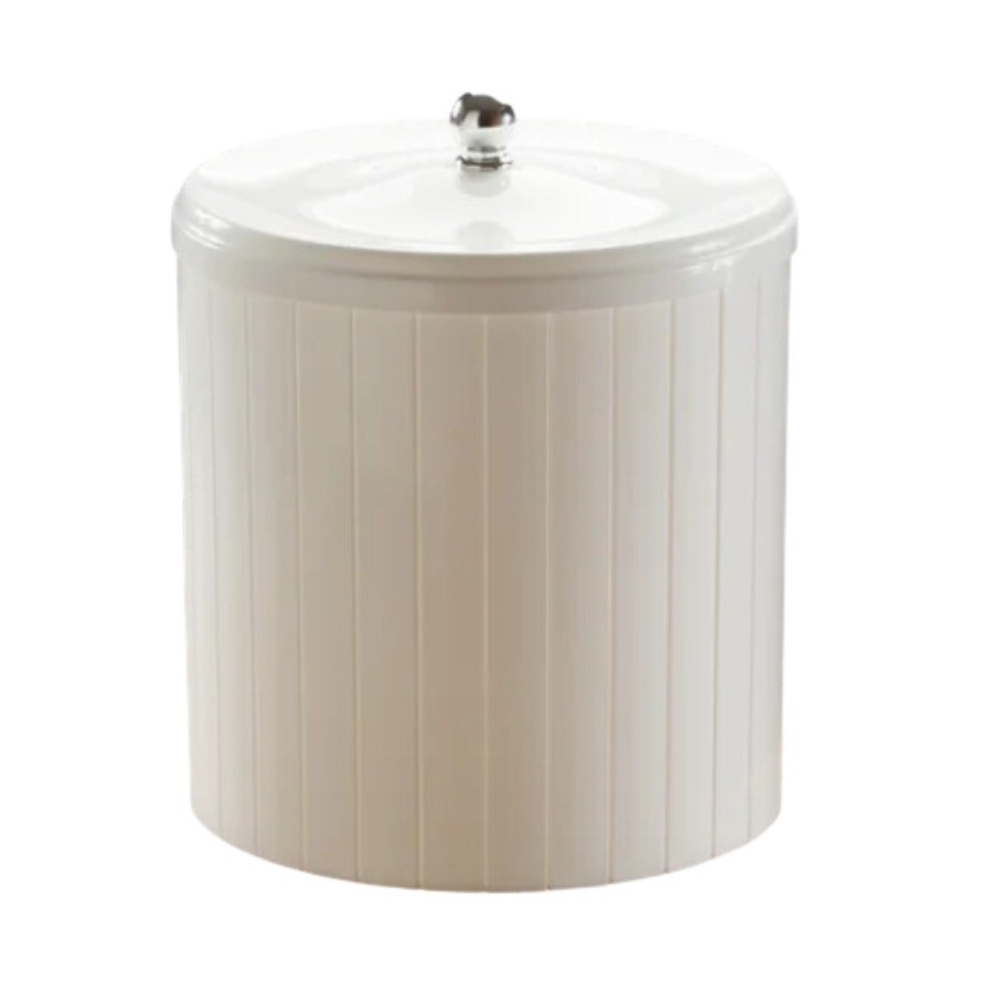 Cesto Lixeira Clean C/ ARO P SEGURAR SACOS 5 Litros - Branco
