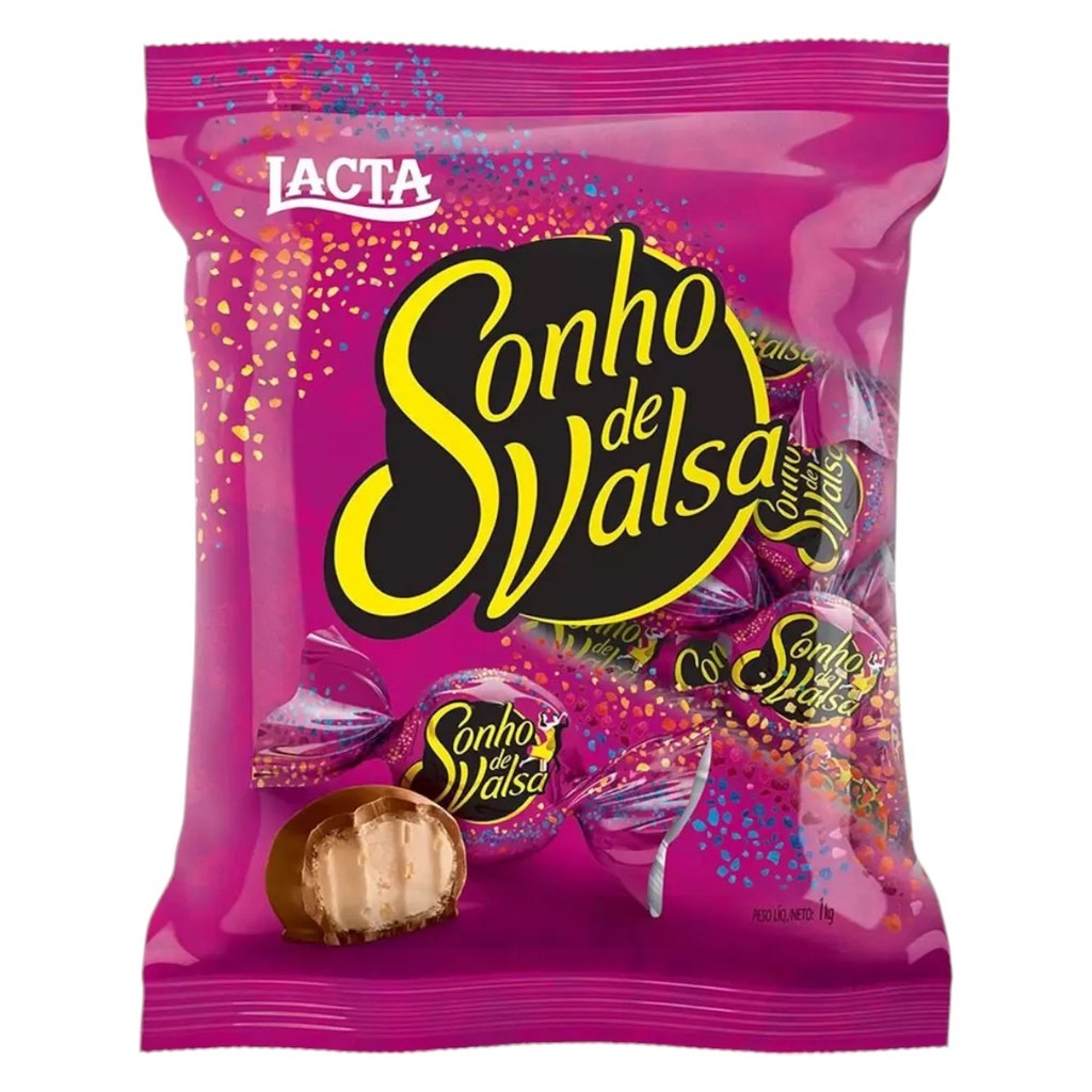 Bombom Sonho de Valsa Lacta 1kg – Caixa de Chocolates, Doce para Festa, Lanche e Presente Especial
