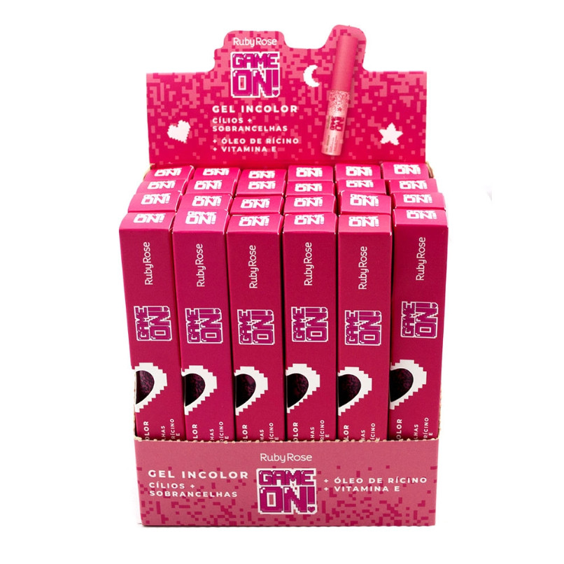 Box fechada Mascara De Cilios 24 Un Gel Incolor Sobrancelhas Ruby Rose Hot Sale em Oferta na Shopee