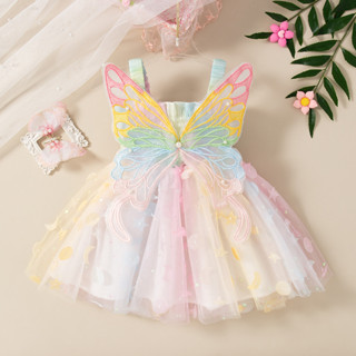 Vestido Borboleta Para Bebê Colorido De Princesa Tutu Presente De Aniversário De Menina em Oferta na Shopee
