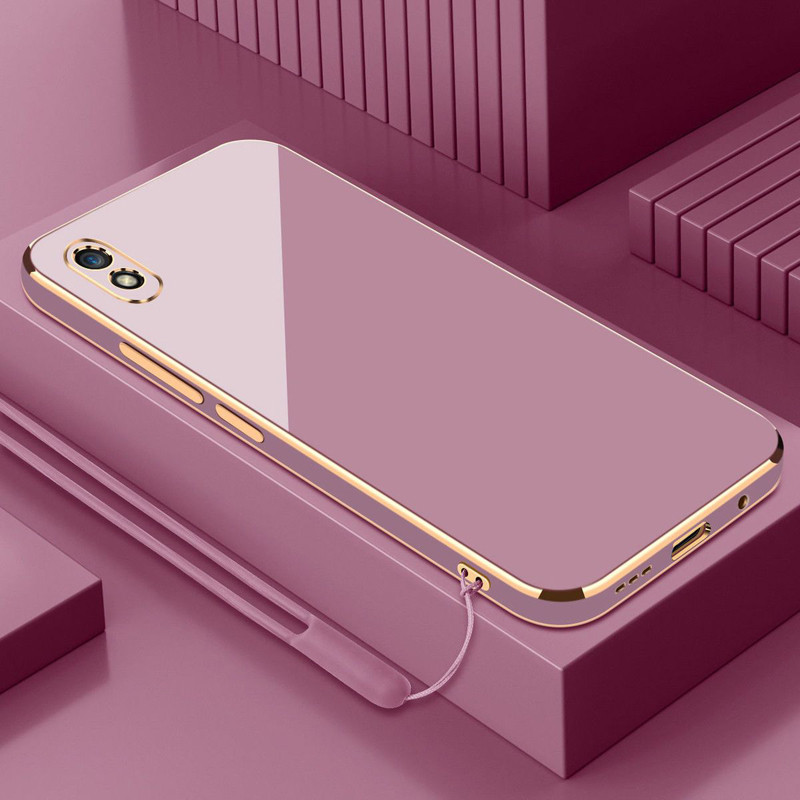 Para Redmi 9A Esporte Caso Luxo Quadrado Chapeamento 9AT 9i De Telefone À Prova De Choque Silicone Capa Traseira Fundas
