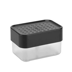 Porta Detergente Com Suporte Para Bucha Cozinha Magic Limp Cor Preto Arthi