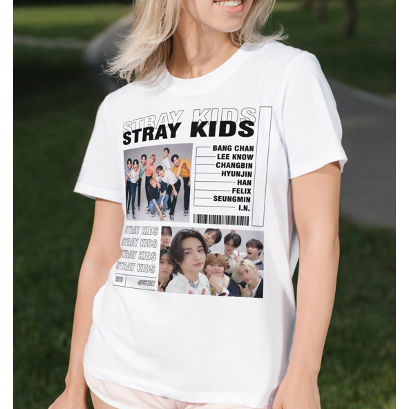 Camiseta Unissex Kpop Stray Kids Tendencial Internacional Turne Brasil 2024 100% Algodão