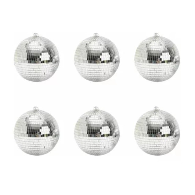 Kit com 6 / 12 Globo Espelhado 6 Cm Balada Festa Discoteca Aniversário Dança Halloween Evento Bolos Aniversário