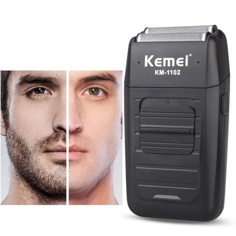 Máquina De Barbear recarregável Kemei shaver original barbeador elétrico a bateria Km-1102 - Bivolt
