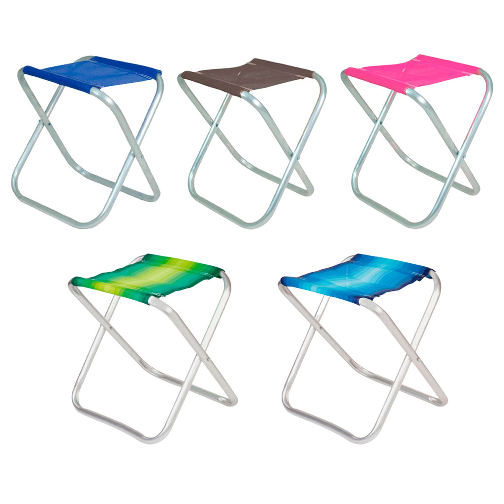 Banqueta Dobrável Banquinho Alumínio Suporta 90kg Diversas Cores Camping Praia Pesca - BEL/MOR - Home & Living