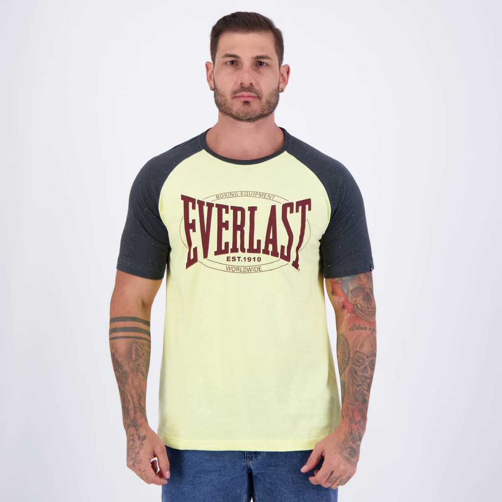 Camiseta Everlast Basic Amarela e Preta em Oferta na Shopee
