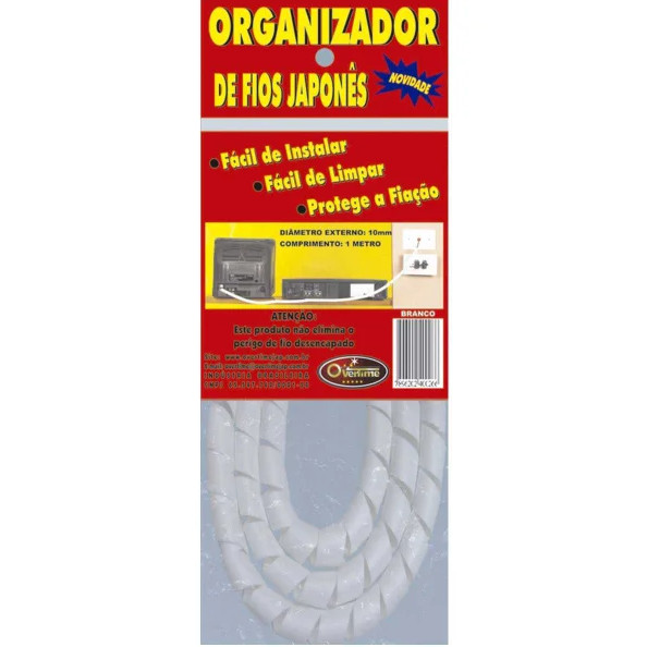 Organizador De Fios Cabos Espiral 16mm Informática 1 Mts