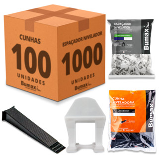 1000 Espaçadores Nivelador Piso + 100 Cunhas Slim Revestimento Azulejo Cerâmica Porcelanato em Oferta na Shopee