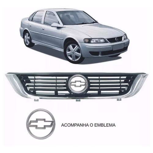 Grade Radiador Vectra 97 - 05 Moldura Cromada C/ Emblema
