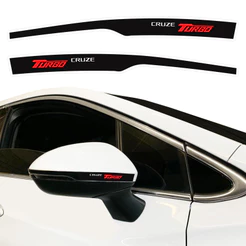 Adesivo Retrovisor Chevrolet Cruze Turbo 2017 Aplique Preto