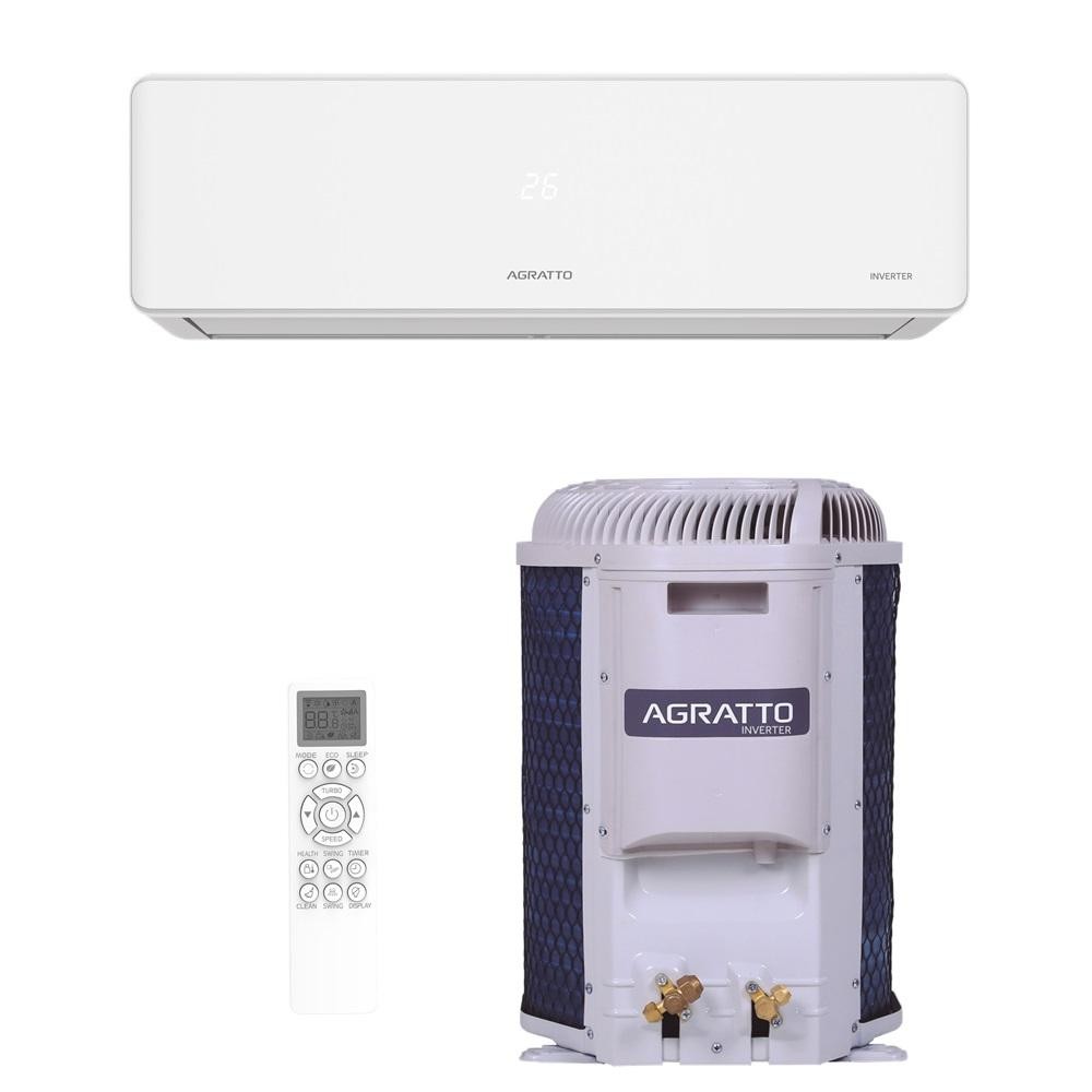 Ar Condicionado Split Agratto Hi Wall Fit Top Inverter 9.000 Btu/h Frio Monofasico Branco ...