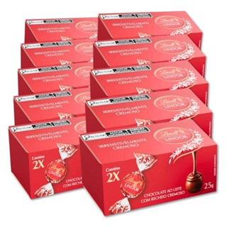 Trufa Lindt Lindor Duo Milk ao Leite Kit 10 Caixas de 25g em Oferta na Shopee