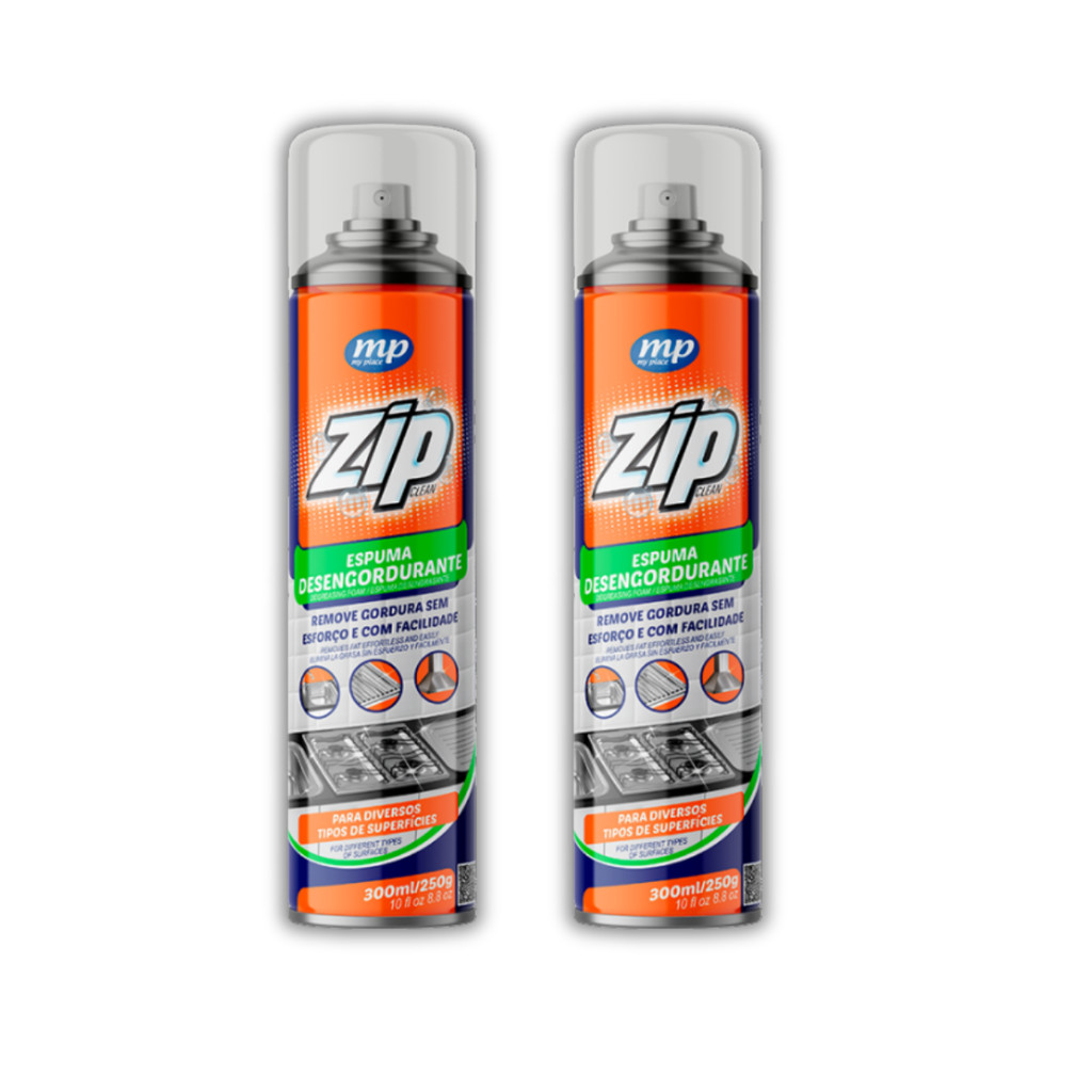 Kit C/2 Espuma Desengordurante Limpeza Pesada Zip 300Ml - My Place
