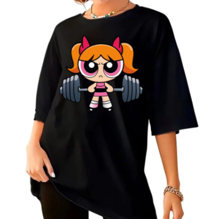 Camisa Feminina Camiseta Florzinha Maromba Academia Estampa Meninas Super Poderosas T-shirt