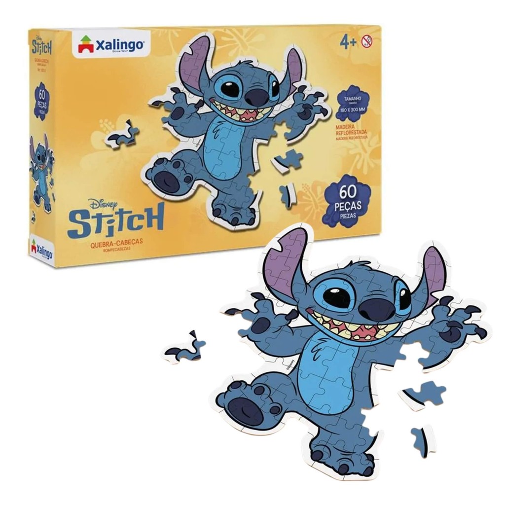 Quebra-Cabeça Infantil Stitch 60 Peças Xalingo - 12210 em Oferta na Shopee