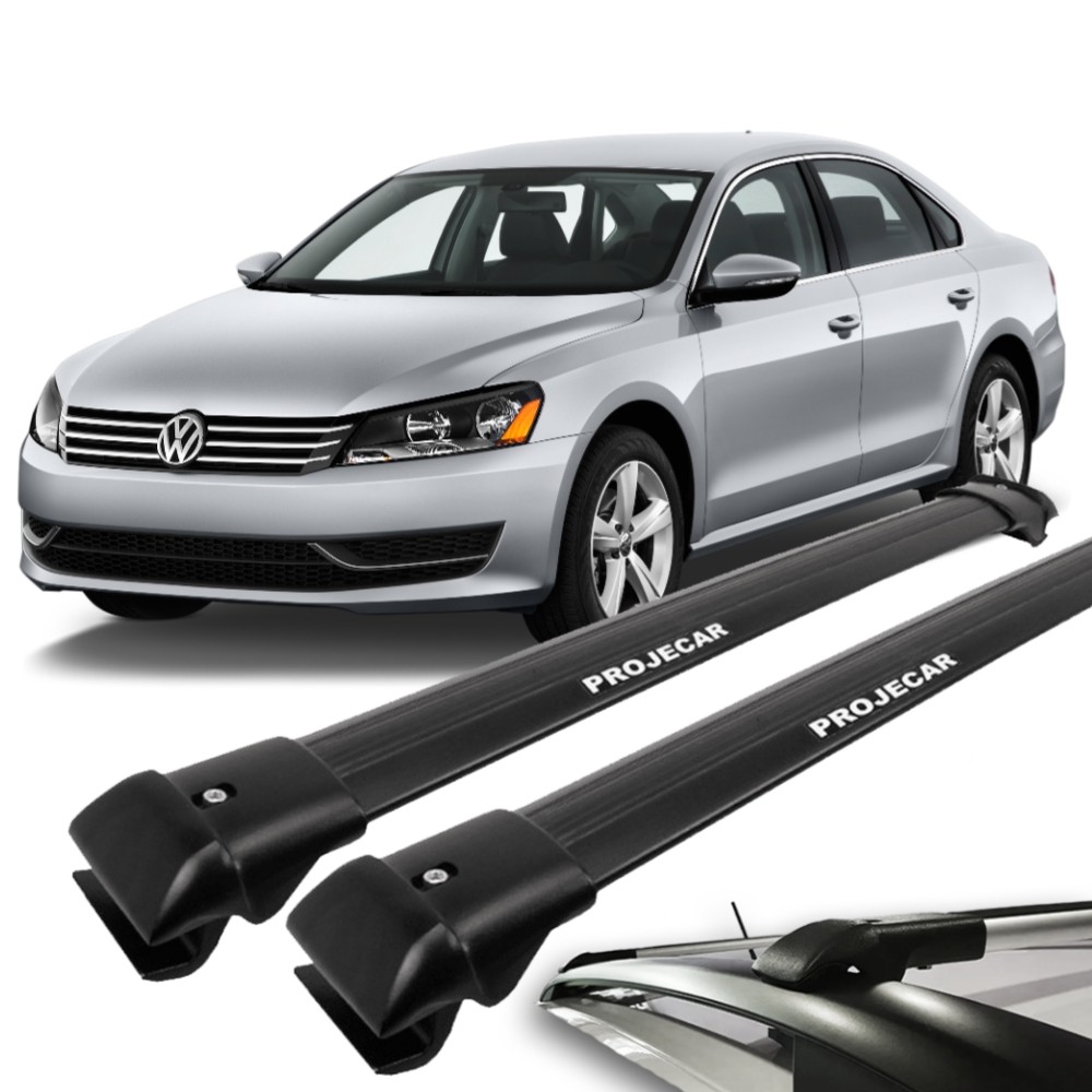 Rack de Teto Passat 2010 a 2015 Projecar TS-2005 Travessa Longarina Slim Preta Par