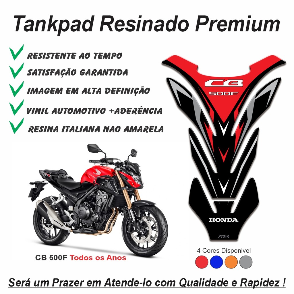 Adesivo Protetor De Tanque Tankpad 3d Resinado Moto Honda Cb 500f
