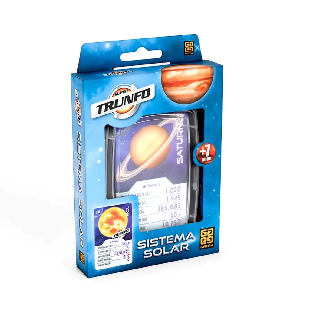 Brinquedo Jogo de Cartas Super Trunfo Sistema Solar 32 Cartas Grow - 04753 em Oferta na Shopee
