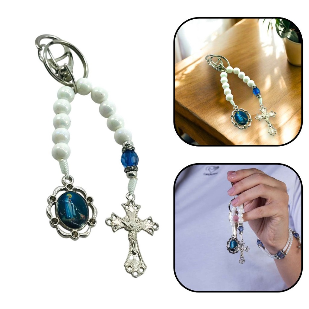 Chaveiro Dezena Nossa Senhora de Fátima Pérola