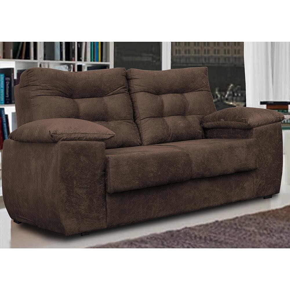 Sofá Luxemburgo 2 Lugares 1,52m Tecido Suede Café em Oferta na Shopee