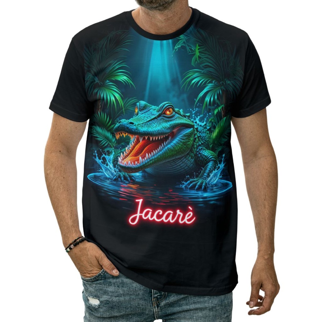Camiseta Jacaré Rei Do Pantanal Réptil Selvagem Aventura