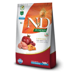 Ração N&D Pumpkin para Gatos Adultos Castrados Frango, Abóbora e Romã 400g