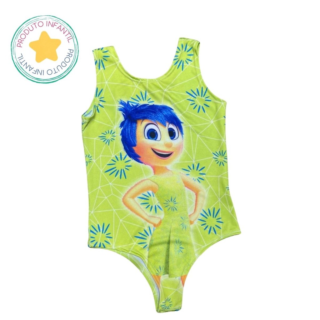 Body Collant  Infantil Verde Estampa digital Alegria da Animação Divertida - Mente