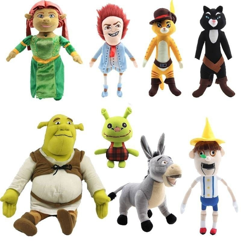 Novo monstro Shrek monstro burro princesa Fiona Fufu brinquedo de pelúcia macio decoração 69EH U2N2