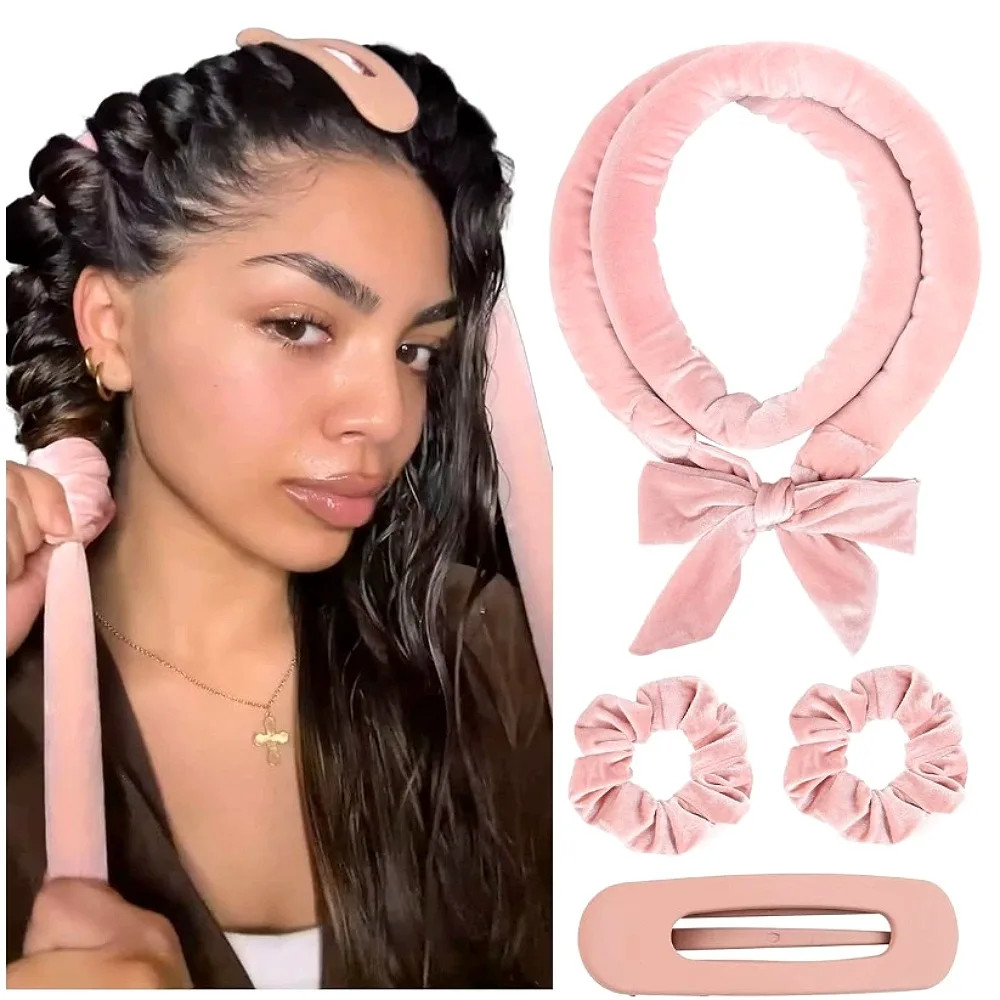 Faixa De Cabelo Ondulado Sem Calor Modelador De Cabelo Macio Sem Calor Rolos De Cabelo Preguiçosos Cachos Para Dormir