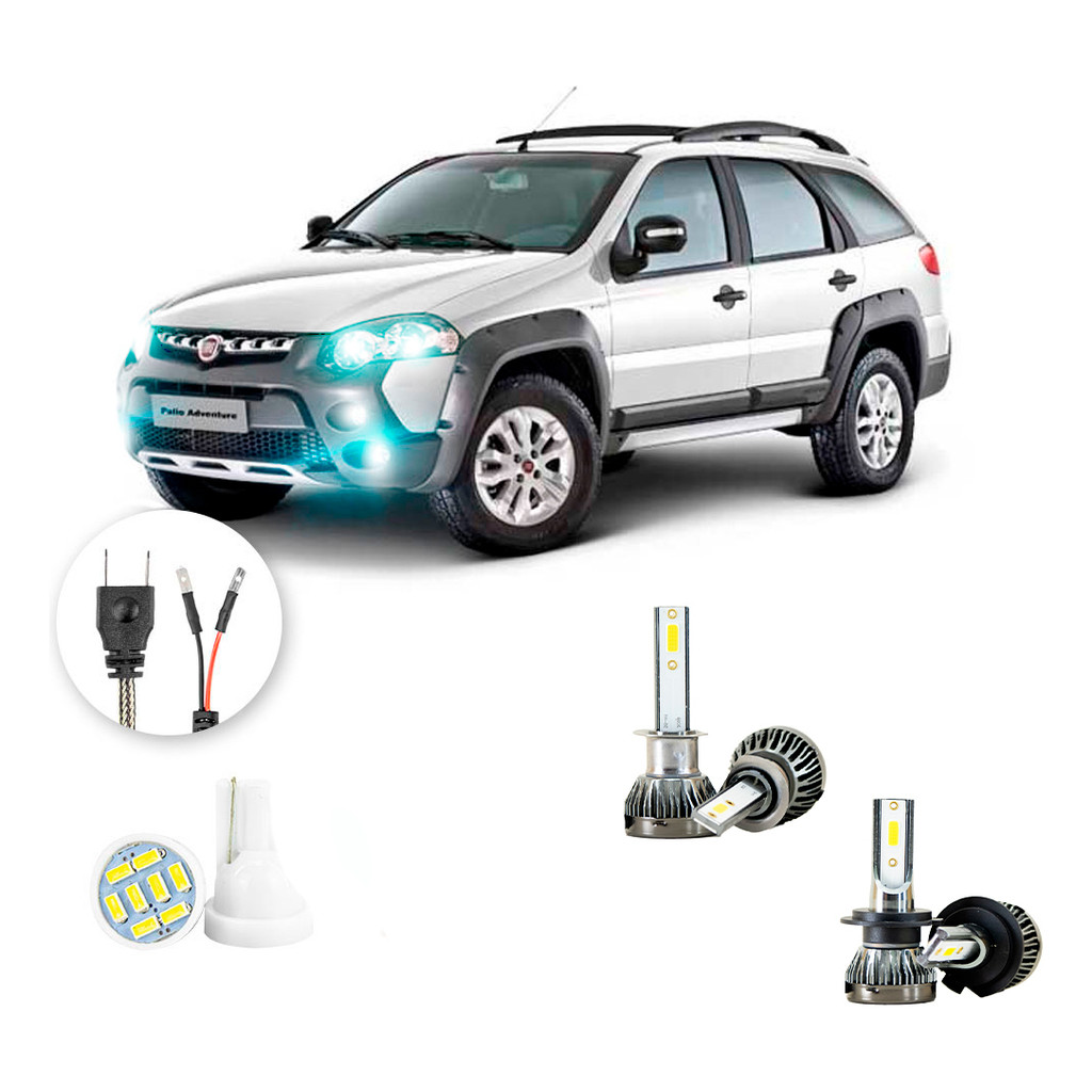 Ultra Led Nano 22000lm Fiat Palio Adventure 2009-2012 H1 H7 em Oferta na Shopee