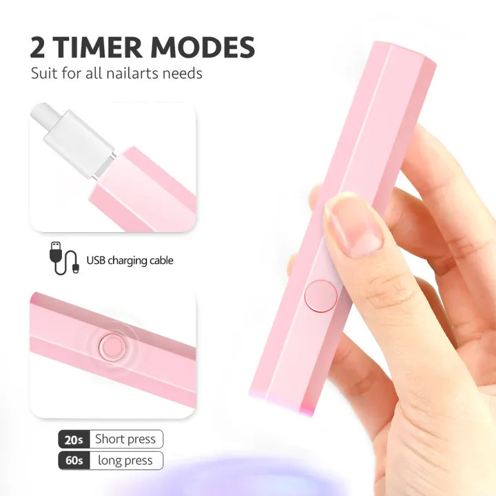 Mini Lâmpada Portátil Para Unhas , Todos Os Esmaltes Em Gel , Secagem Rápida , USB , Secador De UV , LED , Lanterna , Ca