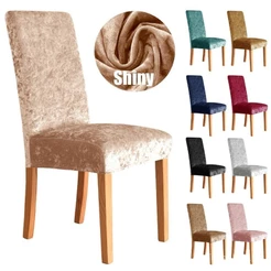 kit 6 peças Capa De Cadeira De Veludo Brilhante Elástica Decorativa Para MESA DE JANTAR
