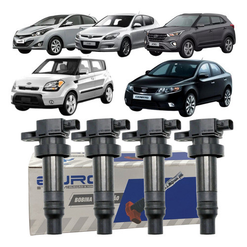 Kit 4 Bobinas Hyundai Hb20 I30 Creta / Kia Soul Cerato 1.6 em Oferta na Shopee