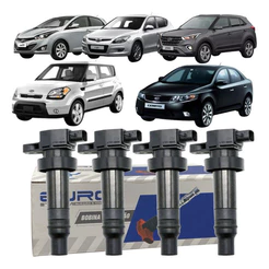 Kit 4 Bobinas Hyundai Hb20 I30 Creta / Kia Soul Cerato 1.6