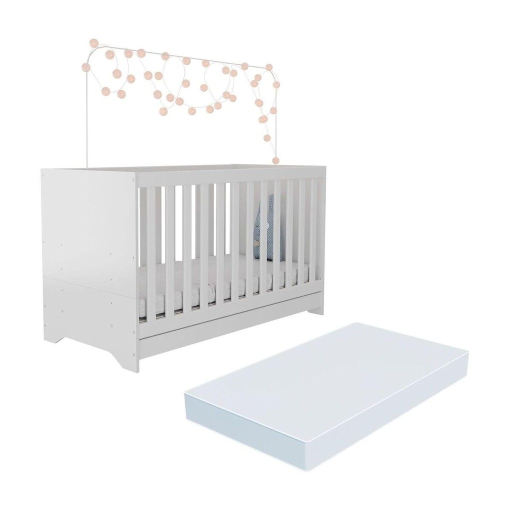 Berço 3 em 1 com Colchão Incluso Multimóveis Pipoca MP4301 em Oferta na Shopee