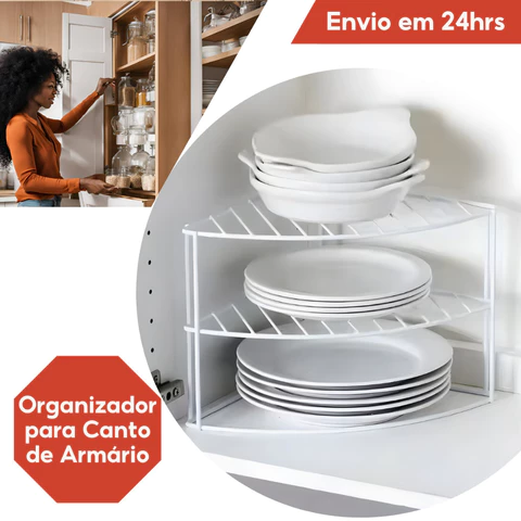 Organizador Prateleira Divisória de Armário Cozinha Organizador de Armário Aramado