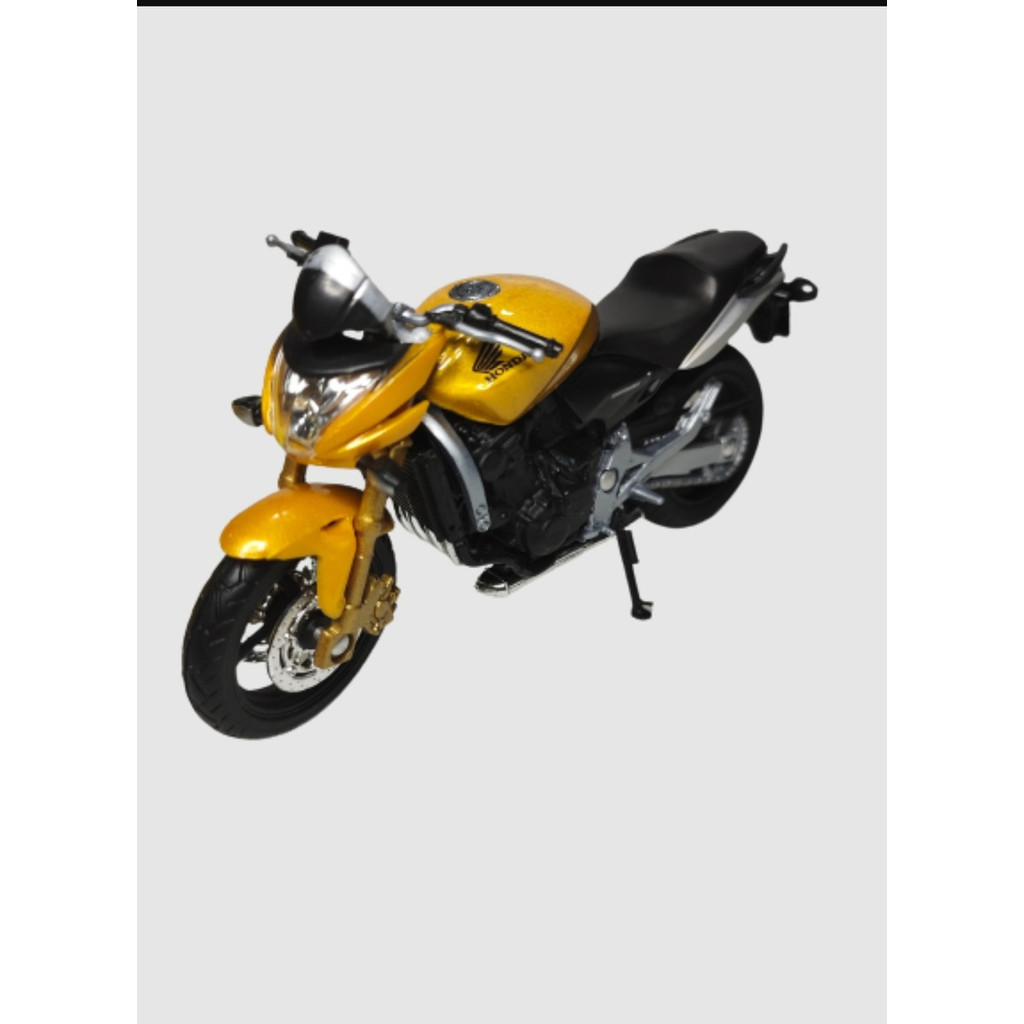 Miniatura De Moto Hornet Na Cor Dourada Escala 1/18 Welly