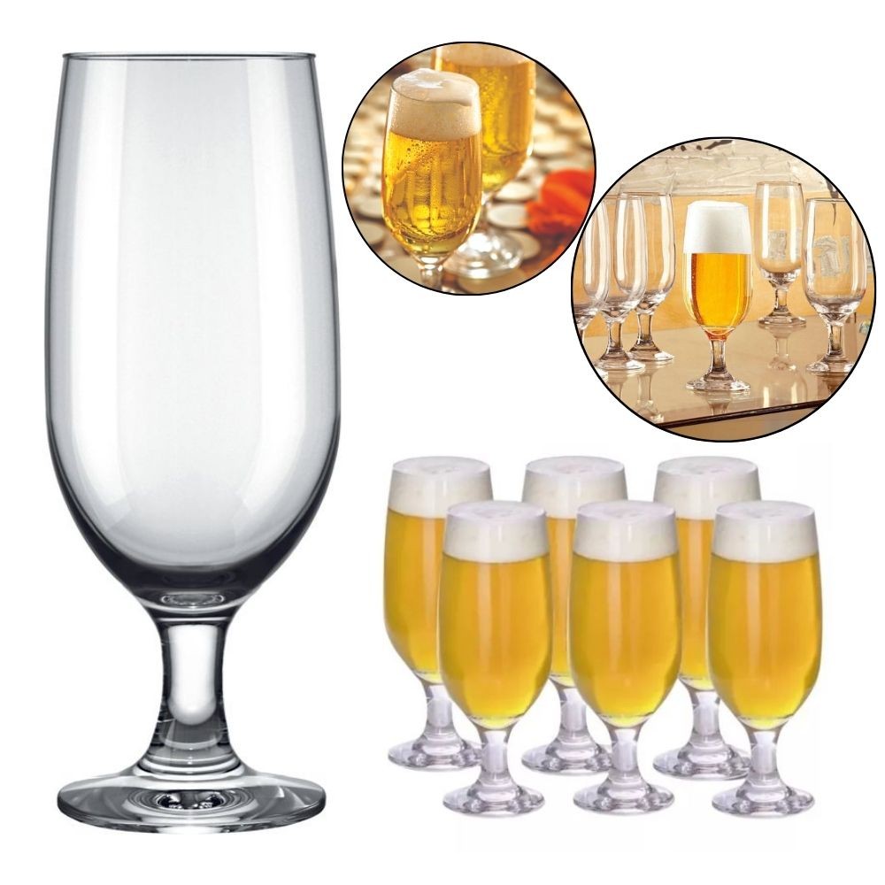 Jogo Taças de Vidro Floripa 300ml Cerveja Chopp Nadir