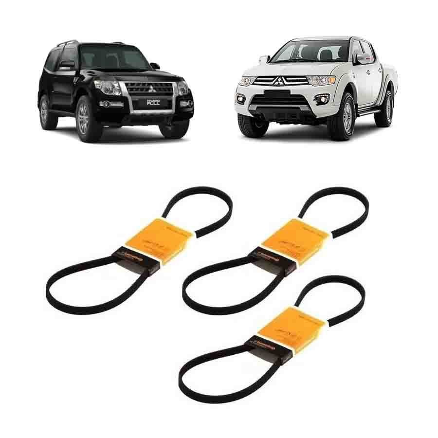 Kit Correia Alternador + Correia Direcao + Correia Ar Condicionado L200 Triton Pajero Full 3.2 2007 até 2018