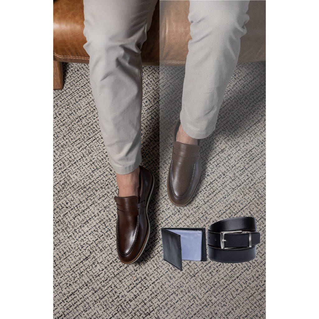 Sapato Social Cinto Carteira Masculino Oxford Milan Confortável Sapato Social Brogue