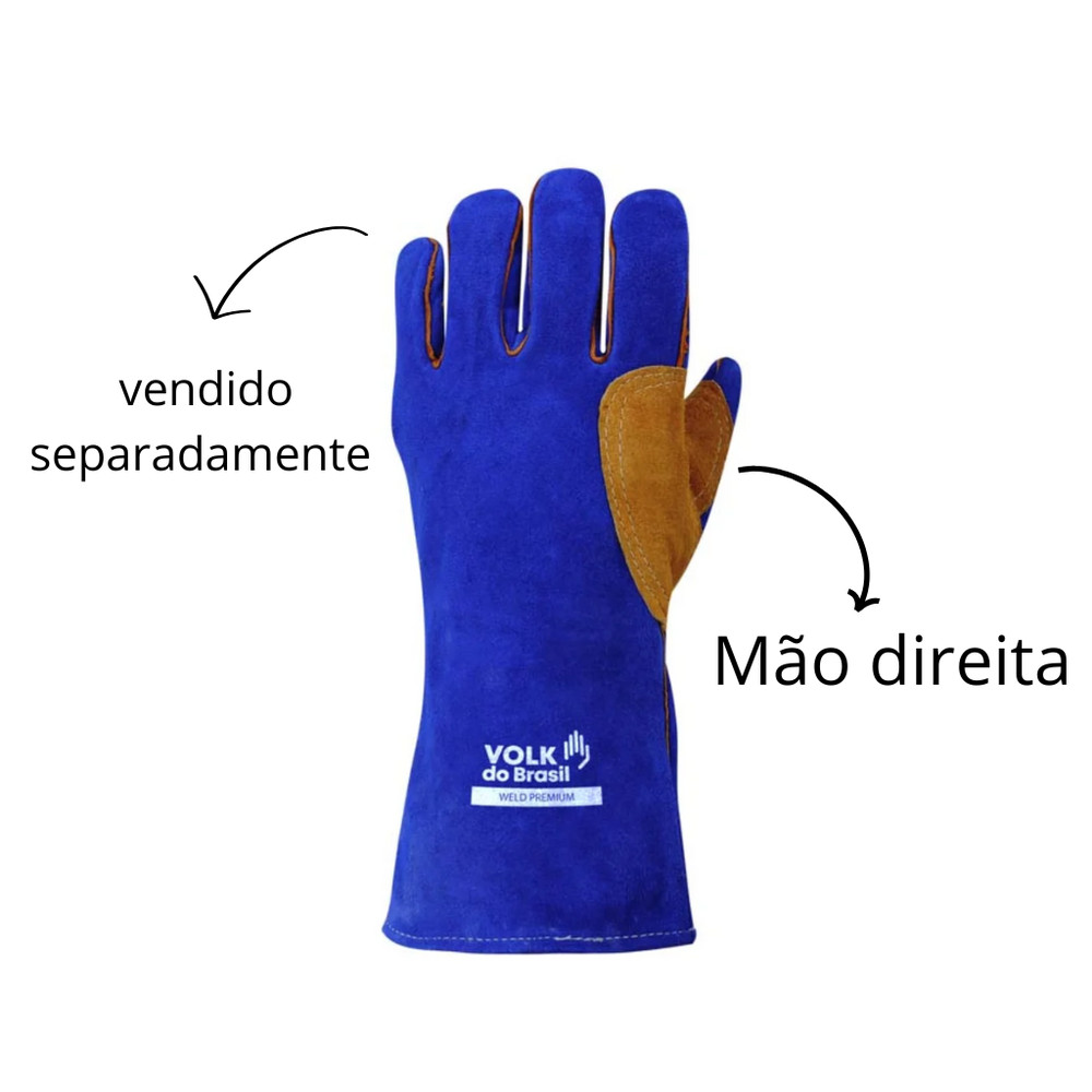 Luva Weld Premium Direita Térmica P/Solda Raspa E Costura Aramida  Ca 17158 Volk